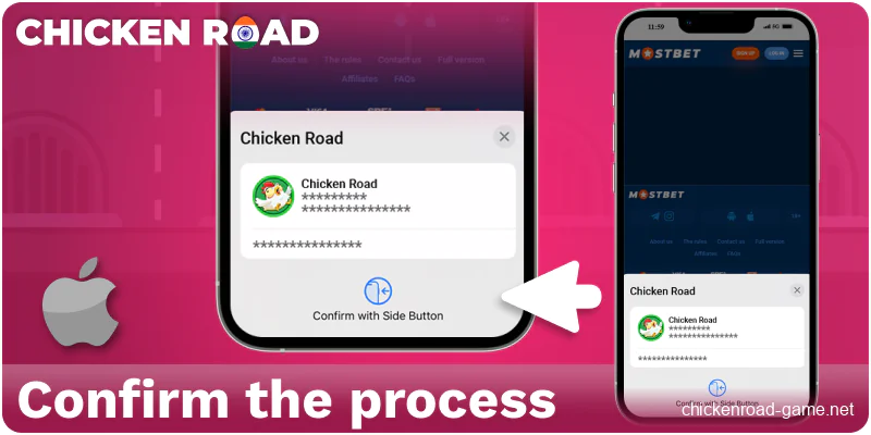 Confirming the installation request for Chicken Road India