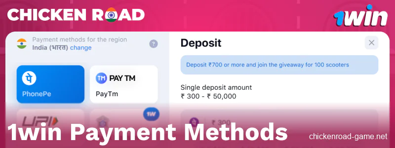 1win Chicken Road India: Top-Up Instructions