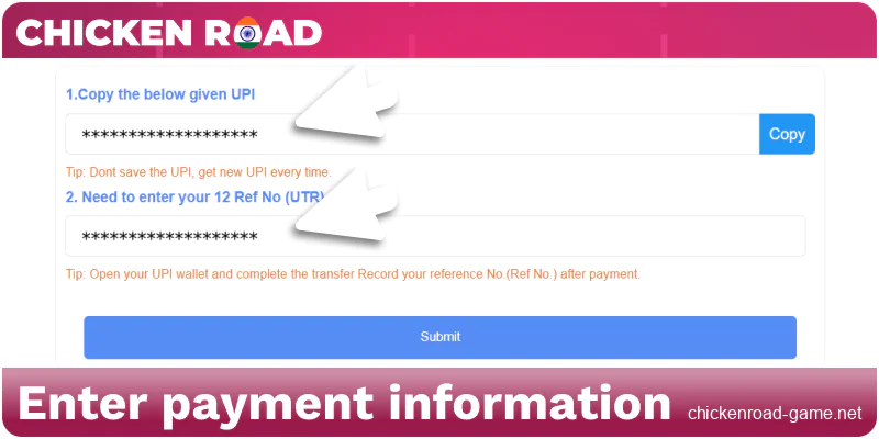Input your payment information accurately