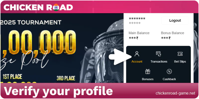Complete the profile verification process for Chicken Road India