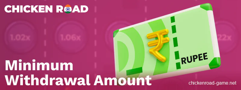 Minimum withdrawal requirements for Chicken Road in India